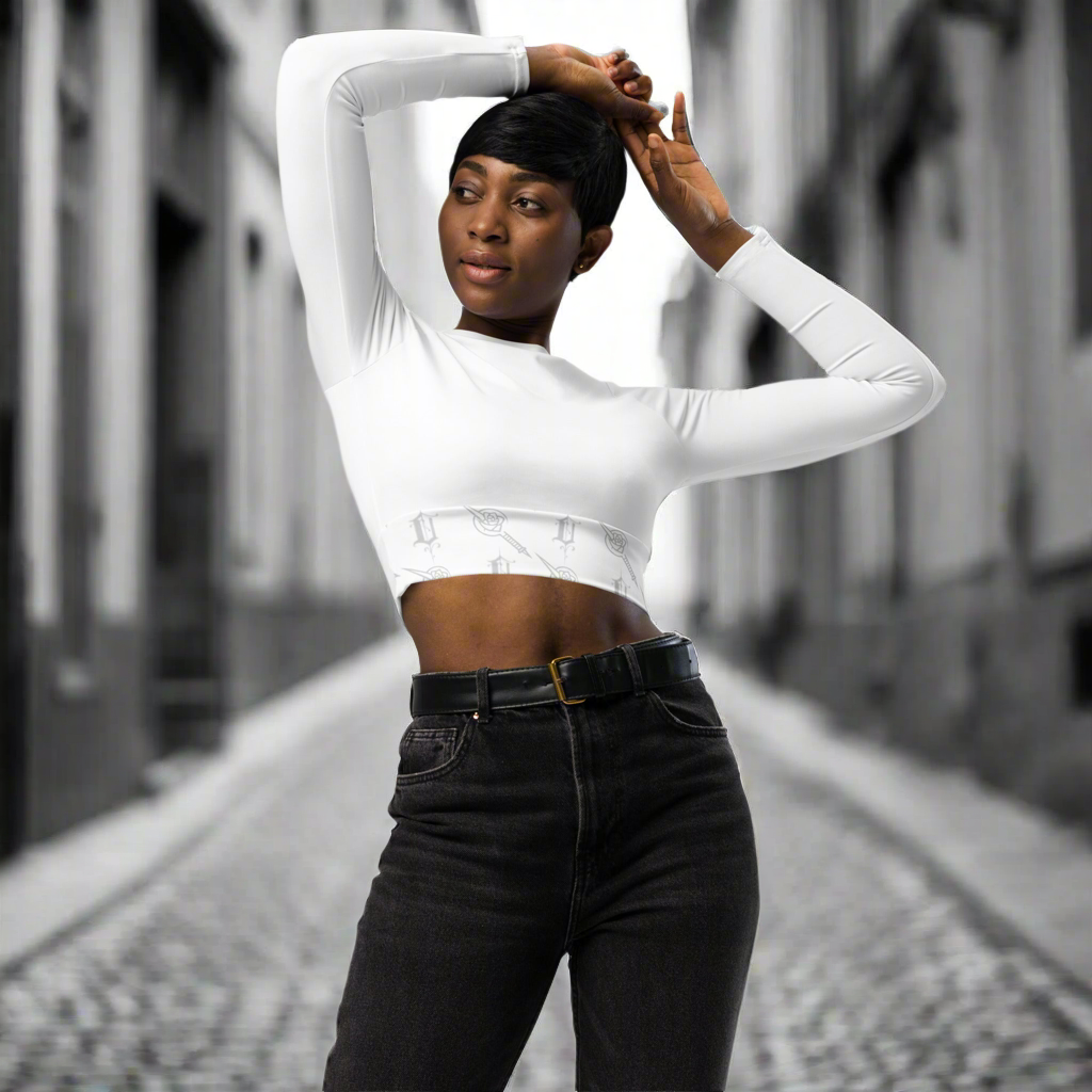 long-sleeve crop top
