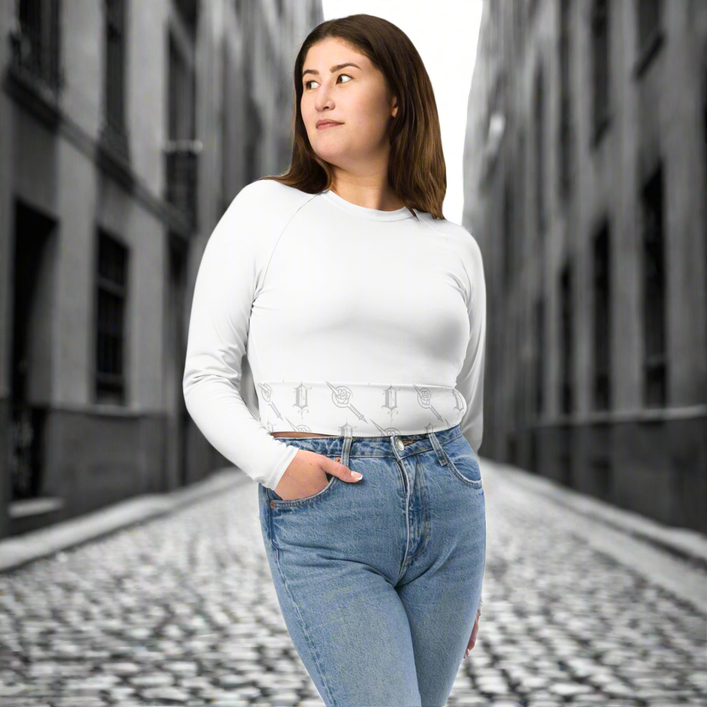 long-sleeve crop top